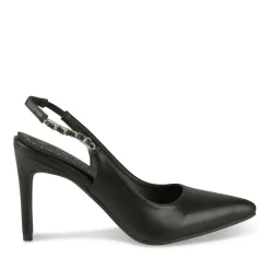Escarpins Slingback NOIR Femme Motif Uni Elastique