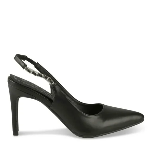 Escarpins Slingback NOIR Femme Motif Uni Elastique