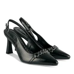 Escarpins Slingback NOIR Femme Motif Uni Boucle