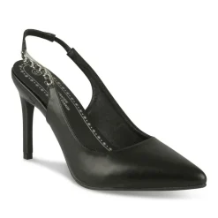Escarpins Slingback NOIR Femme Motif Uni Elastique