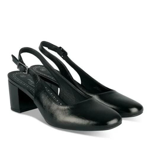 Escarpins Slingback NOIR Femme Motif Uni Boucle