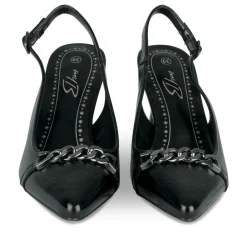 Escarpins Slingback NOIR Femme Motif Uni Boucle