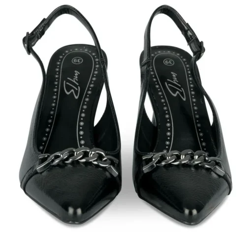 Escarpins Slingback NOIR Femme Motif Uni Boucle