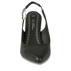 Escarpins Slingback NOIR Femme Motif Uni Elastique
