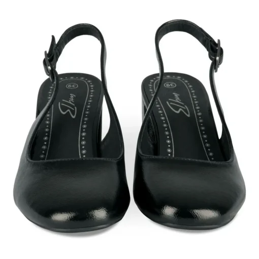 Escarpins Slingback NOIR Femme Motif Uni Boucle