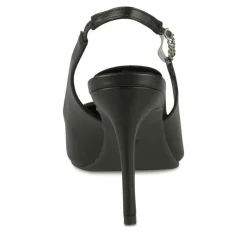 Escarpins Slingback NOIR Femme Motif Uni Elastique