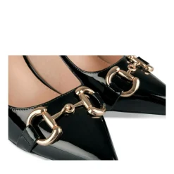 Escarpins Slingback NOIR Femme Motif Chaîne Boucle