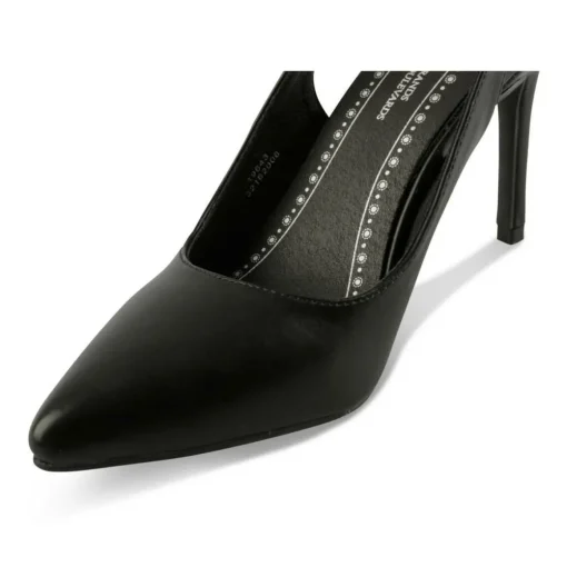 Escarpins Slingback NOIR Femme Motif Uni Elastique