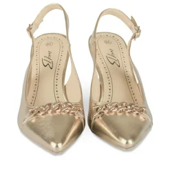 Escarpins Slingback OR Femme Motif Uni Boucle