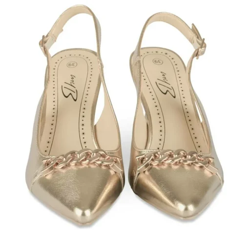 Escarpins Slingback OR Femme Motif Uni Boucle