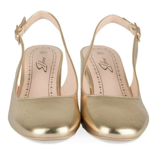 Escarpins Slingback OR Femme Motif Uni Boucle
