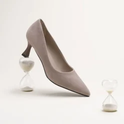 Escarpins TAUPE Femme CUIR Motif Uni A Enfiler