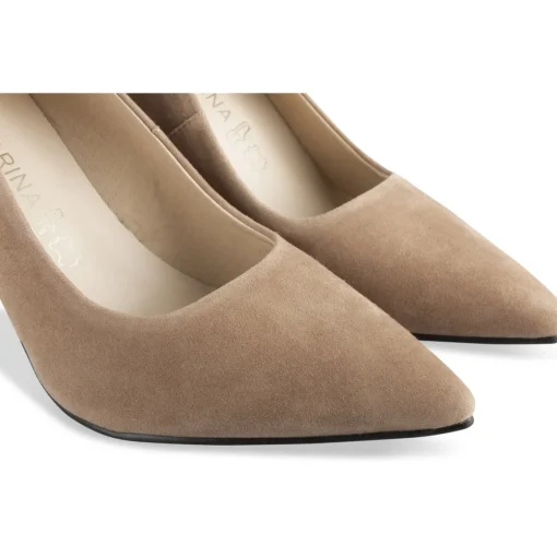 Escarpins TAUPE Femme CUIR Motif Uni A Enfiler