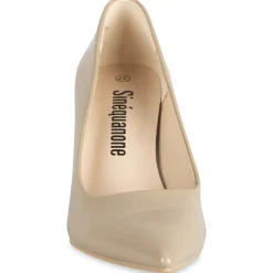 Escarpins TAUPE Femme Motif Vernis A Enfiler