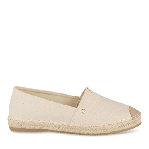 Espadrilles BEIGE Femme Motif Uni A Enfiler