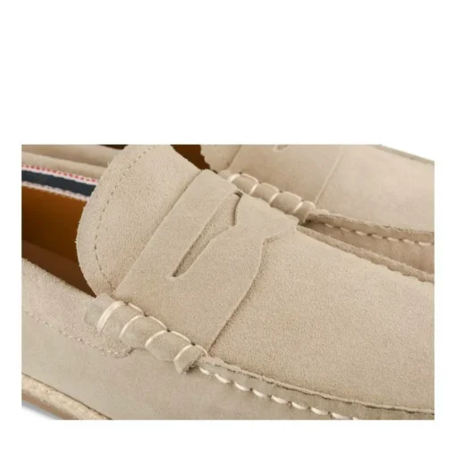 Espadrilles BEIGE Homme CUIR Motif Uni A Enfiler