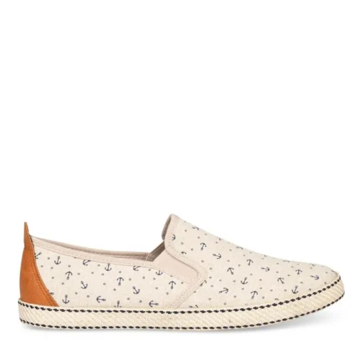Espadrilles BEIGE Homme Motif Uni Elastique