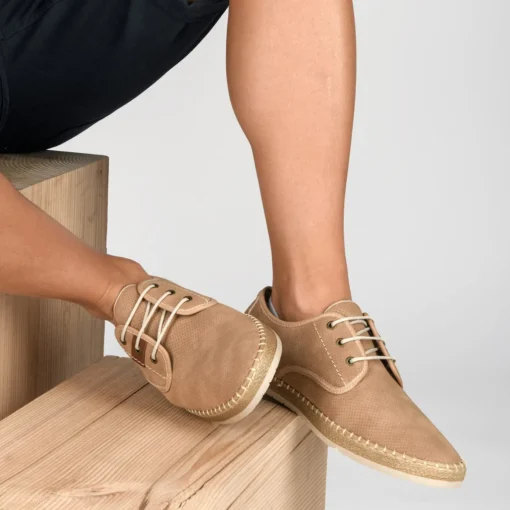 Espadrilles BEIGE Homme Motif Uni Lacets