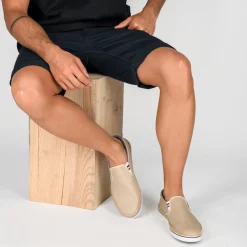 Espadrilles BEIGE Homme Motif Uni A Enfiler