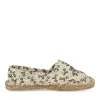 Espadrilles BLANC Femme Motif Fleuri A Enfiler