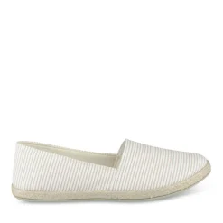 Espadrilles BLANC Femme Motif Rayures A Enfiler