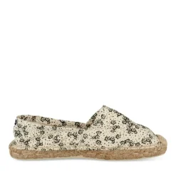Espadrilles BLANC Femme Motif Fleuri A Enfiler
