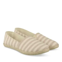 Espadrilles BLANC Femme Motif Rayures A Enfiler