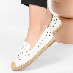 Espadrilles BLANC Femme Motif Uni A Enfiler