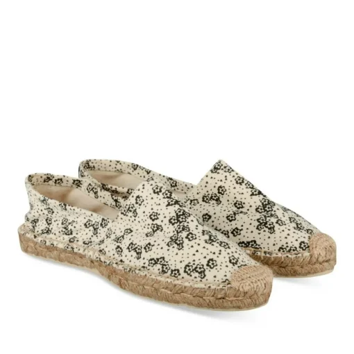 Espadrilles BLANC Femme Motif Fleuri A Enfiler