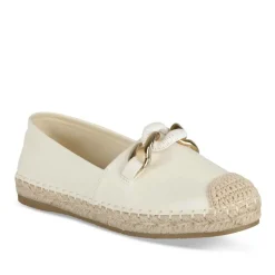 Espadrilles BLANC Femme Motif Chaîne A Enfiler