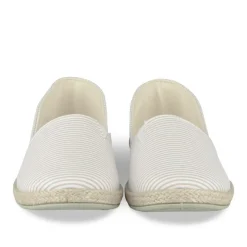 Espadrilles BLANC Femme Motif Rayures A Enfiler