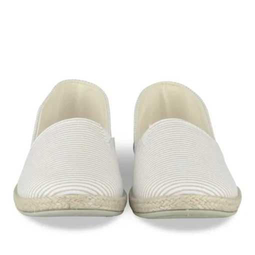 Espadrilles BLANC Femme Motif Rayures A Enfiler