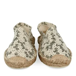 Espadrilles BLANC Femme Motif Fleuri A Enfiler