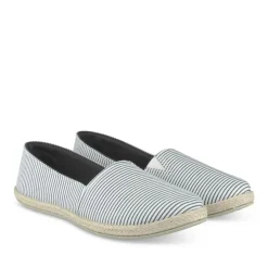 Espadrilles BLANC Femme Motif Rayures A Enfiler