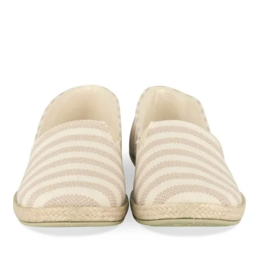 Espadrilles BLANC Femme Motif Rayures A Enfiler