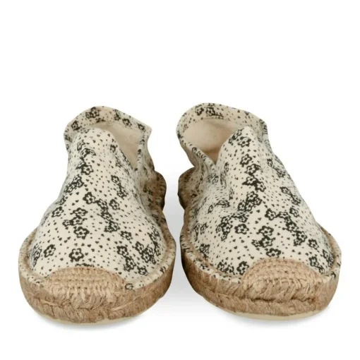 Espadrilles BLANC Femme Motif Fleuri A Enfiler