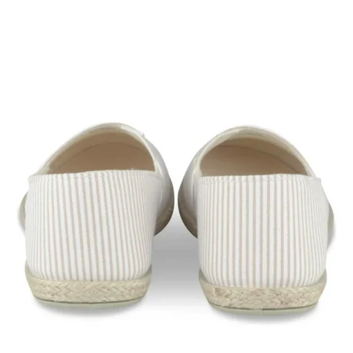 Espadrilles BLANC Femme Motif Rayures A Enfiler