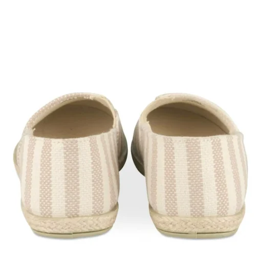Espadrilles BLANC Femme Motif Rayures A Enfiler