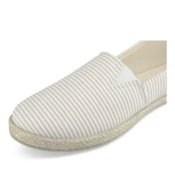 Espadrilles BLANC Femme Motif Rayures A Enfiler