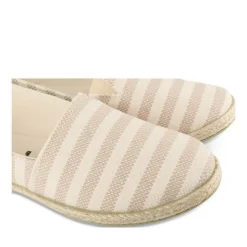 Espadrilles BLANC Femme Motif Rayures A Enfiler