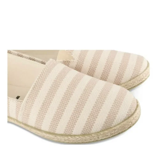 Espadrilles BLANC Femme Motif Rayures A Enfiler