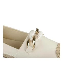 Espadrilles BLANC Femme Motif Chaîne A Enfiler