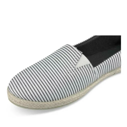 Espadrilles BLANC Femme Motif Rayures A Enfiler
