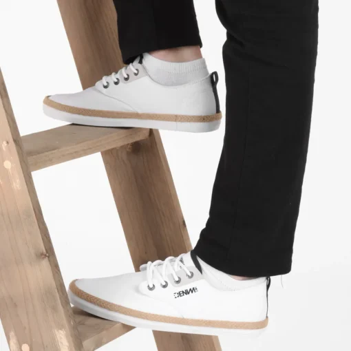 Espadrilles BLANC Homme Motif Uni Lacets
