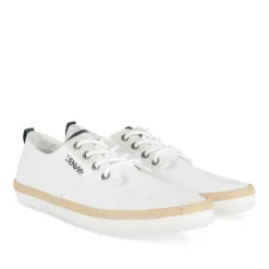 Espadrilles BLANC Homme Motif Uni Lacets
