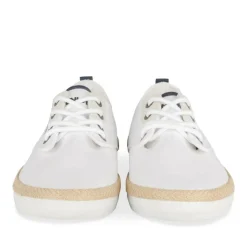 Espadrilles BLANC Homme Motif Uni Lacets