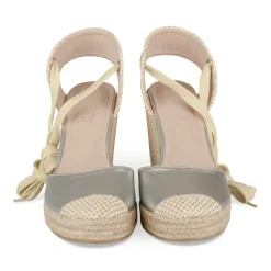 Espadrilles Corde ARGENT Femme Motif Uni Lacets