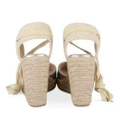 Espadrilles Corde ARGENT Femme Motif Uni Lacets