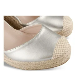 Espadrilles Corde ARGENT Femme Motif Uni Lacets