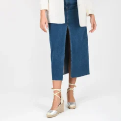 Espadrilles Corde ARGENT Femme Motif Uni Lacets